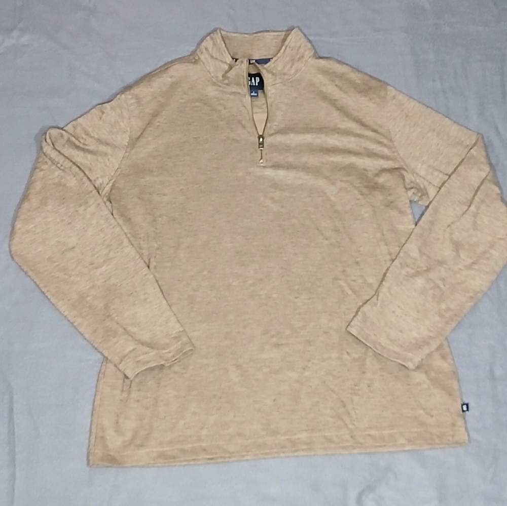 GAP Light Tan Quarter-Zip Pullover